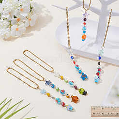 6Pcs Handmade Lampwork Fish Evil Eye Mushroom Pendant Decoration&nbsp;HJEW-AR00014