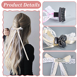 10Pcs 5 Colors  Polyester Resin Bowknot Hair Clips&nbsp;PHAR-CN0001-05