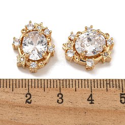 Brass Micro Pave Cubic Zirconia Beads&nbsp;KK-U037-02G-01