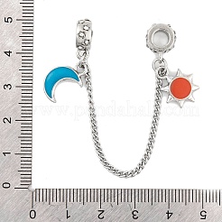Rack Plating Sun & Moon Alloy Enamel European Safety Chains&nbsp;FIND-C055-01P