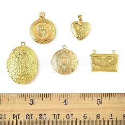 5Pcs 5 Styles Brass Locket Pendants&nbsp;KK-FS0001-90