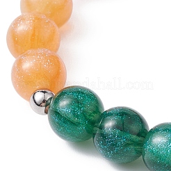 Resin Imiattion Cat Eye Round Beaded Stretch Bracelet for Women&nbsp;BJEW-JB09566