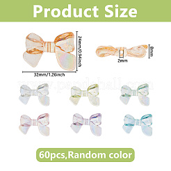 60Pcs UV Plating Transparent Acrylic Beads&nbsp;MACR-DC0001-25