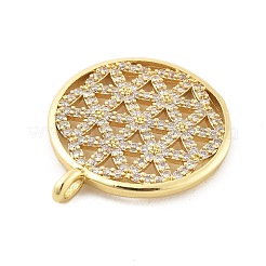 Brass Micro Pave Cubic Zirconia Pendants&nbsp;KK-L228-33G