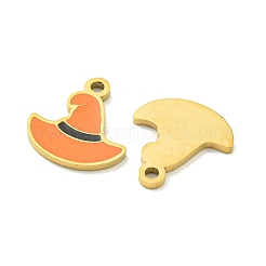 Halloween Theme Ion Plating(IP) 304 Stainless Steel Enamel Pendants&nbsp;STAS-M011-01G