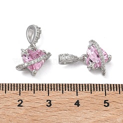 Brass Micro Pave Cubic Zirconia Charms&nbsp;KK-N275-12E-P