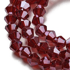 Transparent Electroplate Glass Beads Strands&nbsp;GLAA-F029-4mm-C27
