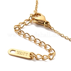 Glass Rectangle Pendant Necklace&nbsp;NJEW-P290-02G
