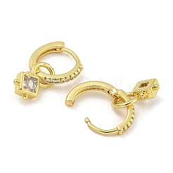 Rack Plating Brass Pave Clear Cubic Zirconia Hoop Earrings for Women&nbsp;EJEW-G410-47G