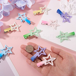 10Pcs 5 Colors Gradient Color Iron Alligator Hair Clips&nbsp;OHAR-TA0001-14