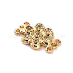Brass Clear Cubic Zirconia Multi-Strand Links&nbsp;KK-H496-11G