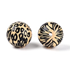 ABS Plastic Leopard Print Round Beads&nbsp;SACR-T017-75A-02