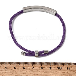 Round Nylon Milan Cord Slider Bracelet Making&nbsp;BJEW-L722-01P-09