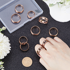 12Pcs 6 Size 304 Stainless Steel Grooved Finger Ring Settings&nbsp;RJEW-SC0001-04