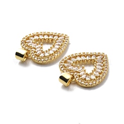 Brass Clear Cubic Zirconia Pendants&nbsp;KK-G446-09G