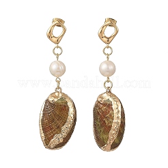 Natural Paua Shell Stud Earrings&nbsp;EJEW-JE07372