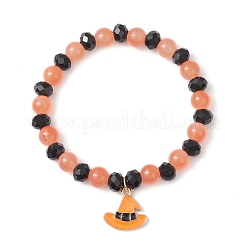 4Pcs 4 Colors Halloween-themed Alloy Enamel Charm Bracelets&nbsp;BJEW-JB12112