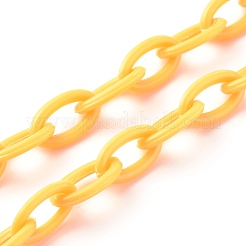 3Pcs 3 Colors Personalized ABS Plastic Cable Chain Necklaces&nbsp;NJEW-JN03484-05