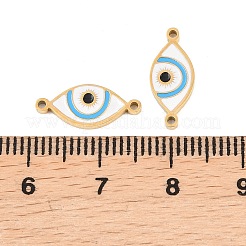 304 Stainless Steel Enamel Sky Blue Eye Links Connector Charms&nbsp;STAS-Z190-04G