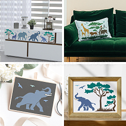 6Pcs 6 Styles PET Hollow Out Drawing Painting Stencils&nbsp;DIY-WH0411-563