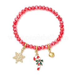 8Pcs Christmas Theme Glass Beaded Stretch Bracelets&nbsp;BJEW-JB11190