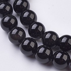 Natural Obsidian Bead Strands&nbsp;G-J376-57-8mm