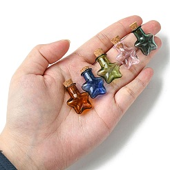 10Pcs 5 Colors Mini High Borosilicate Glass Bottle Bead Containers&nbsp;GLAA-FS0001-70