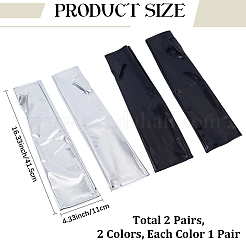2 Pairs 2 Colors Polyester Long Fingerless Gloves&nbsp;AJEW-CL0006-23