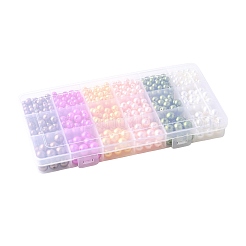 750Pcs 18 Colors Spray Painted ABS Plastic Imitation Pearl Beads&nbsp;OACR-FS0002-37