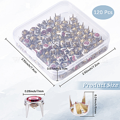 120Pcs Brass Rhinestone Rivets&nbsp;FIND-CL0001-28B