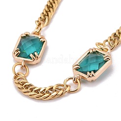 Rectangle with Glass Link Bracelets&nbsp;BJEW-JB06275-02