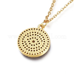 Brass Micro Pave Cubic Zirconia Pendant Necklaces&nbsp;NJEW-L146-34B-G