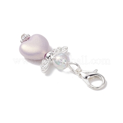 Opaque Acrylic Heart Angel Pendant Decorations&nbsp;HJEW-JM04526