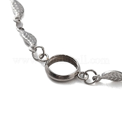 Tarnish Resistant 201 Stainless Steel Link Bracelet Settings Fit for Cabochons&nbsp;MAK-K023-01A-P
