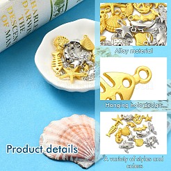 15Pcs 15 Styles Ocean Theme Alloy Pendants&nbsp;FIND-YW0005-11