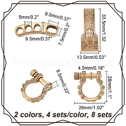 8 Sets 2 Colors Adjustable Alloy Screw Pin Shackle&nbsp;FIND-UN0003-72
