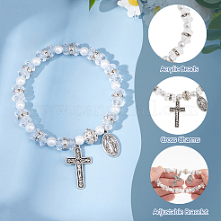 24Pcs Imitated Pearl Acrylic Beads Stretch Bracelets For Women&nbsp;BJEW-HS00007