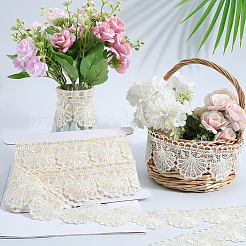 4.7~5 Yards Cotton Shell Shaped Flower Lace Ribbon&nbsp;OCOR-GF0003-95C