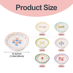 24Pcs 6 Colors Printed Opaque Resin Cabochons&nbsp;RESI-TA0005-28