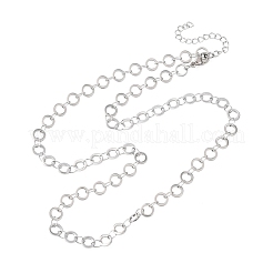 304 Stainless Steel 6MM Ring Link Chain Necklaces&nbsp;NJEW-P343-01A-P