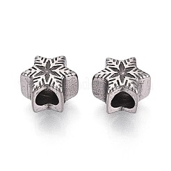 304 Stainless Steel European Style Large Hole Beads&nbsp;STAS-T072-142P