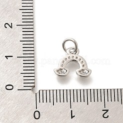Brass Micro Pave Clear Cubic Zirconia Pendants&nbsp;KK-L225-040P