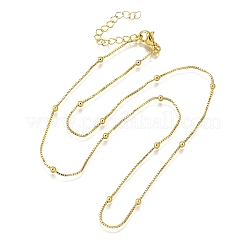 2.5MM Brass Round Ball Box Chain Necklaces&nbsp;NJEW-M108-38G