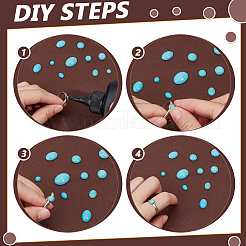 200Pcs 8 Styles Synthetic Turquoise Cabochons&nbsp;TURQ-PH0001-16
