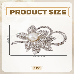 1Pc Flower Zinc Alloy Rhinestone Brooches&nbsp;JEWB-LP0004-13