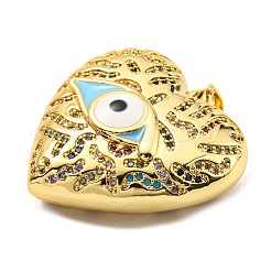 Rack Plating Brass Micro Pave Cubic Zirconia Pendants&nbsp;KK-C026-16G-01