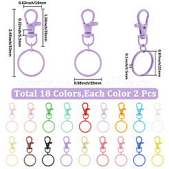 36Pcs 18 Colors Baking Paint Zinc Alloy Swivel Clasps&nbsp;FIND-SC0022-73