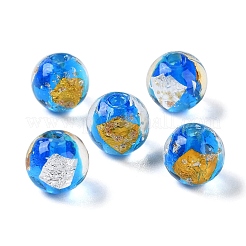 Handmade Gold & Silver Foil Lampwork Beads&nbsp;GLAA-G107-07A-02