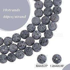 Unwaxed Natural Lava Rock Bead Strands&nbsp;G-F309-8mm