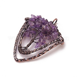 Natural Amethyst Chip Big Pendants&nbsp;G-F650-B04